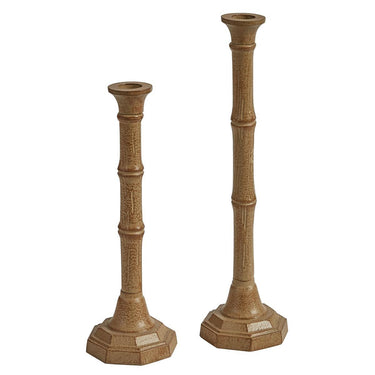 Bamboo Cast Metal Taper Holders Set of 2 - Park Designs - The Fox Decor